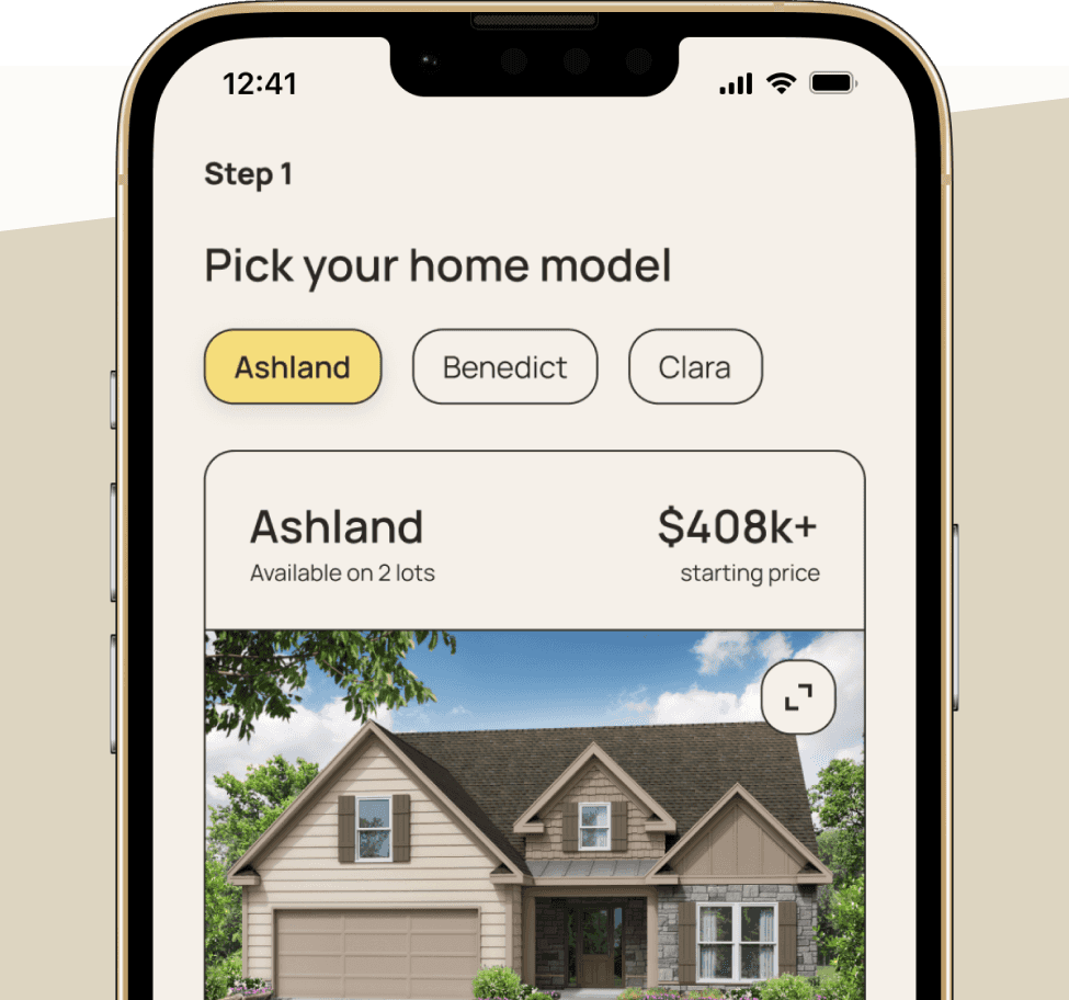 Pick and customize your home online